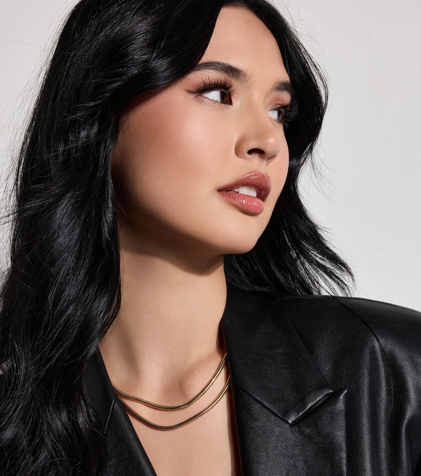 Sleek Layers Snake Chain Necklace - Image 3