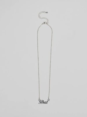 Brat Script Dainty Chain Necklace