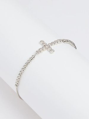 Chic Cubic Zirconia Cross Beaded Bracelet