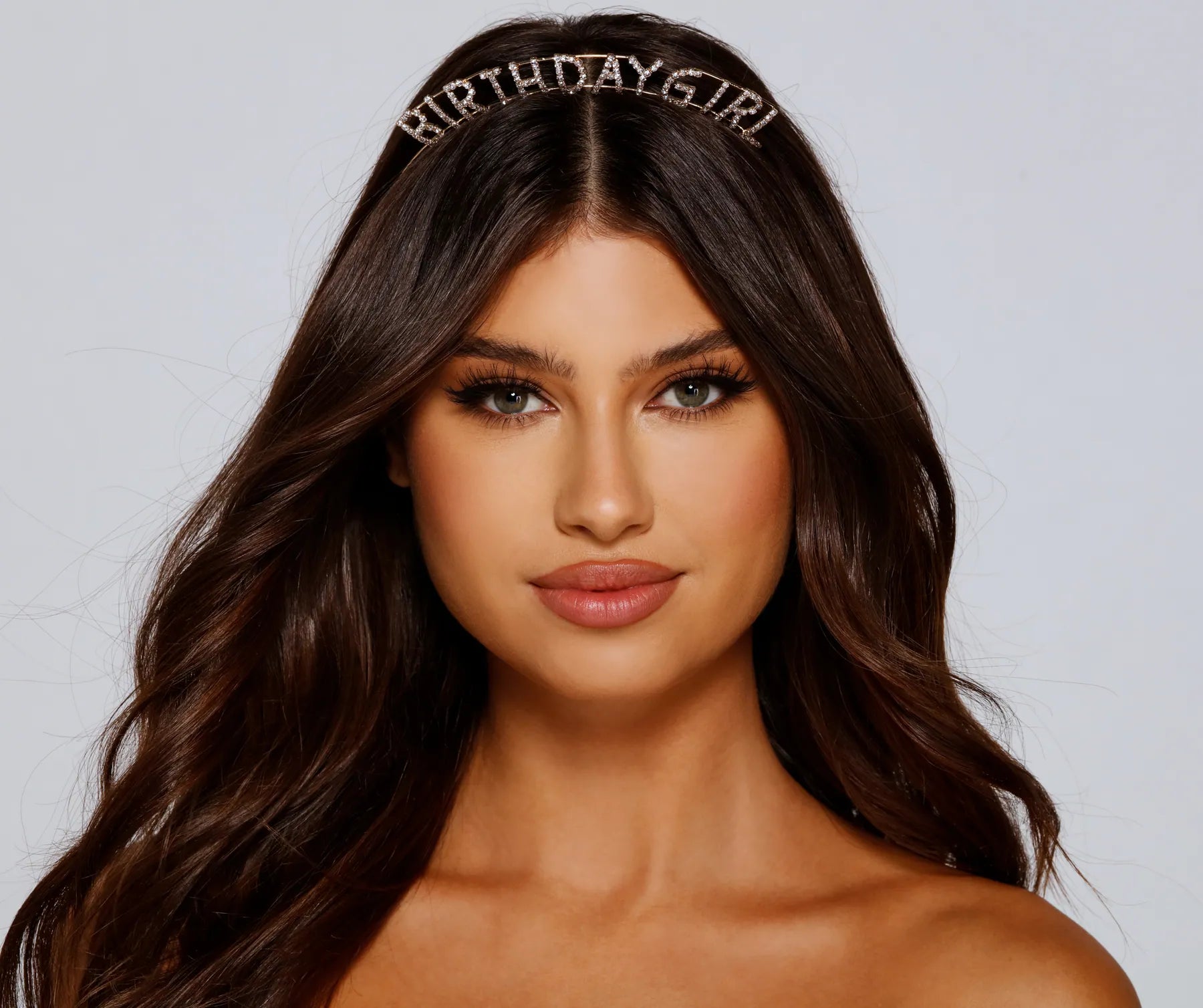 Birthday Girl Iridescent Rhinestone Headband - Image 2