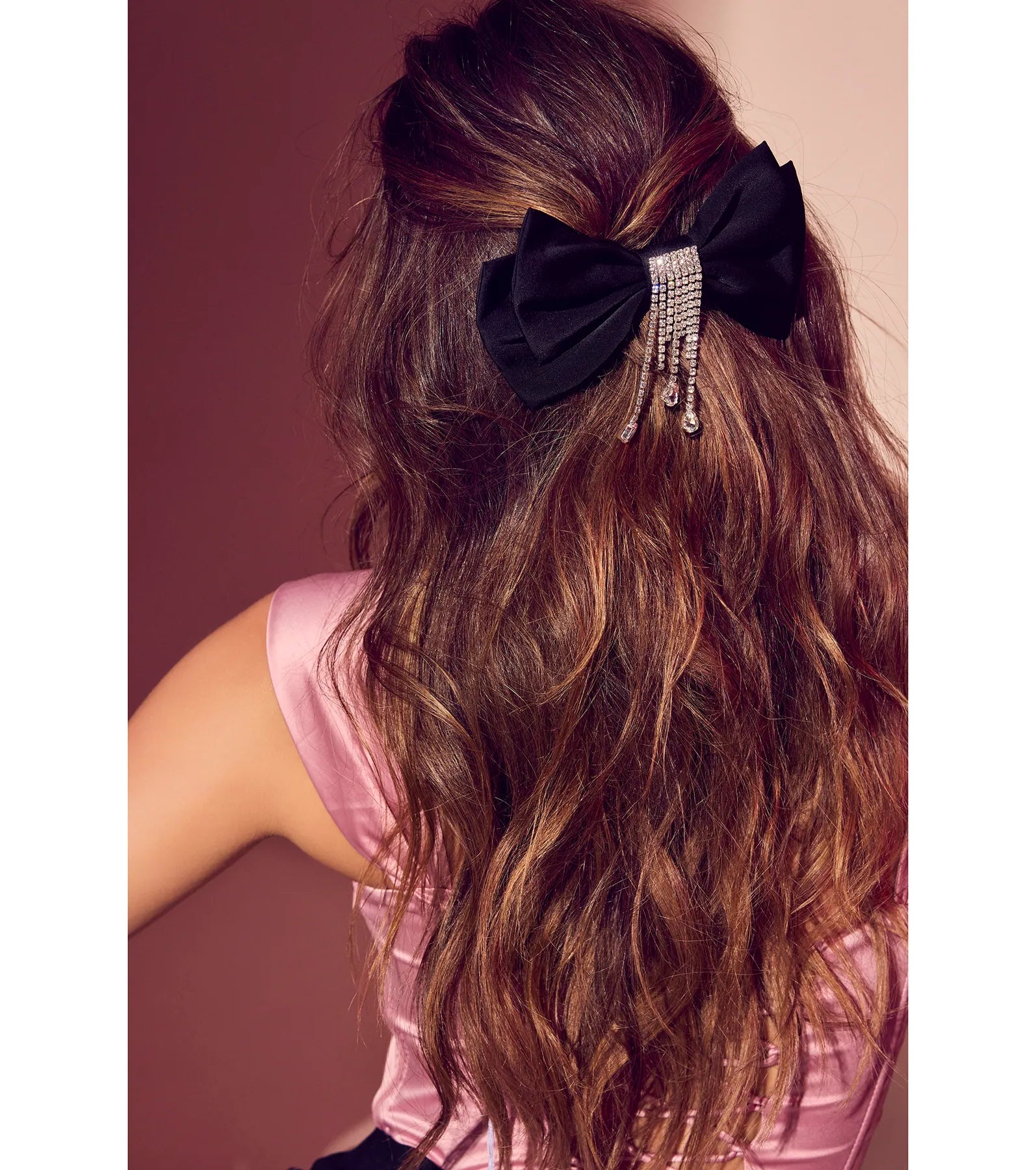 Graceful Glamour Satin Hair Bow Clip - Image 2