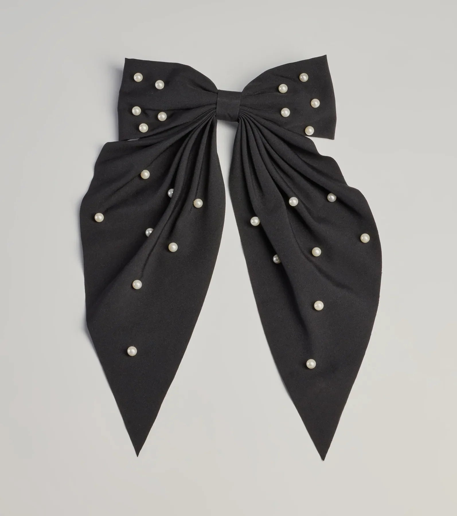 Ravishing And Chic Faux Pearl Hair Bow Barrette - Image 2
