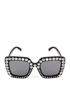 XL Rhinestone Trim Sunglasses