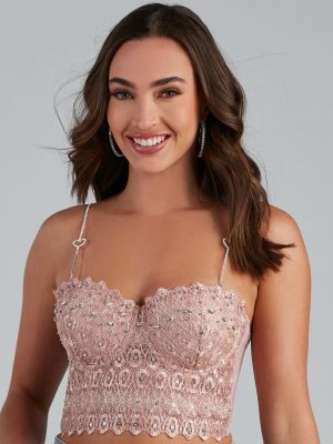 Lovestruck Rhinestone Heart Bra Straps