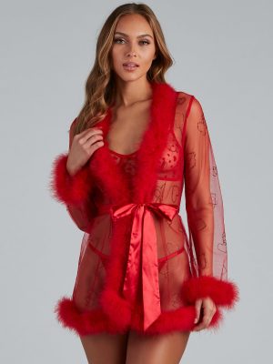 Totally Smitten Marabou Trim Robe