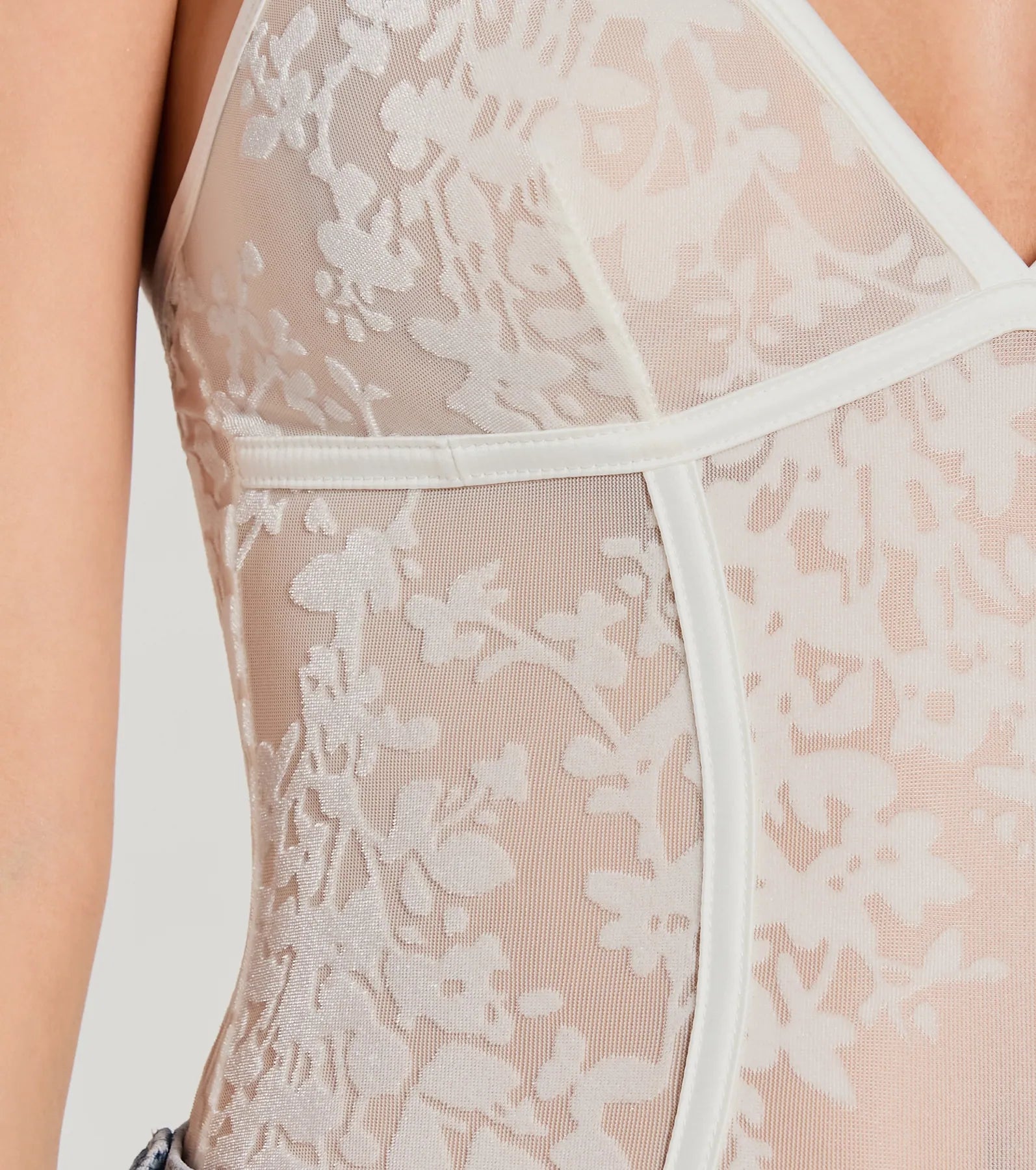 Attention Getter V-Neck Sheer Mesh Bodysuit - Image 9