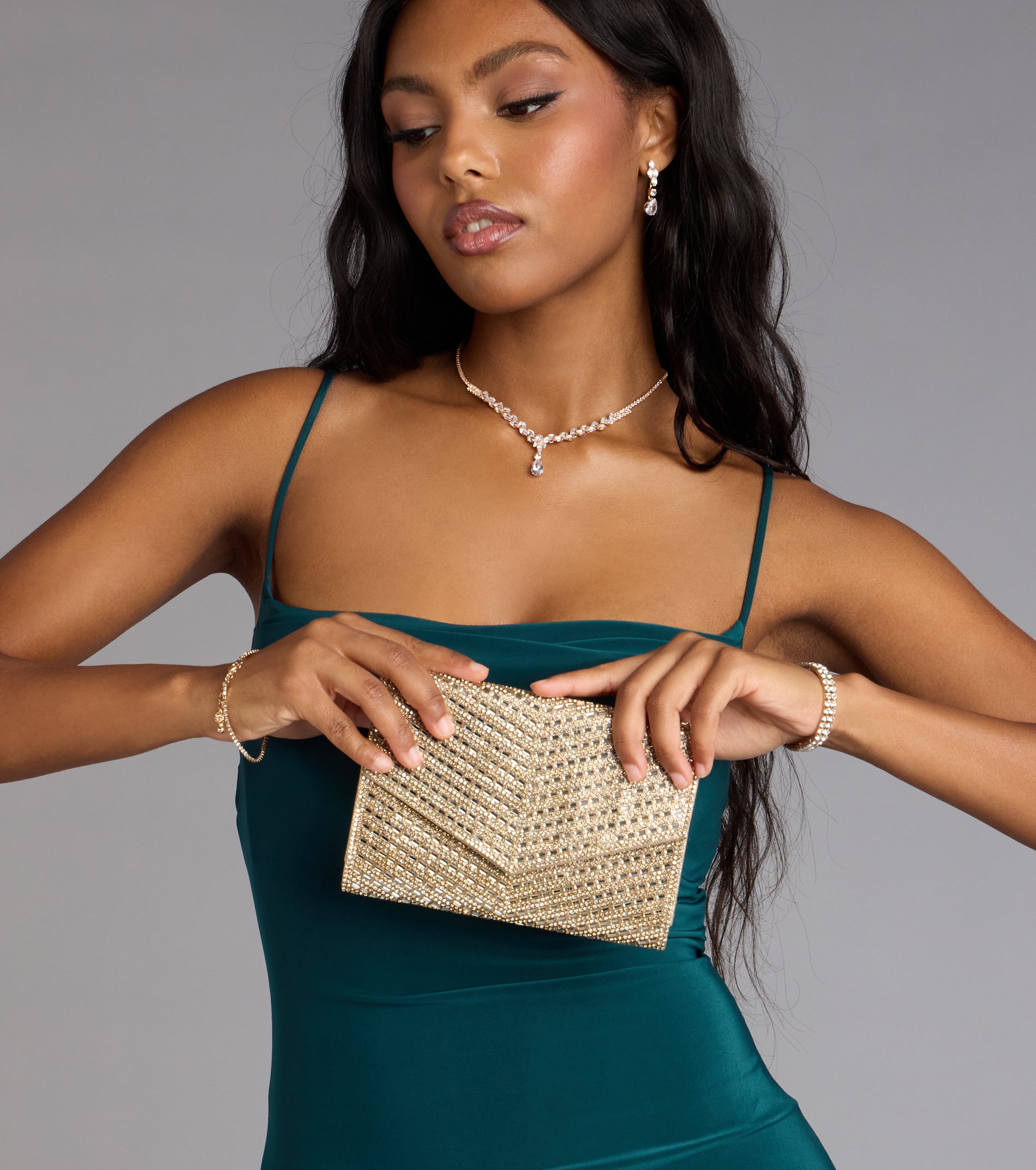 Let's Have A Toast Rhinestone Crossbody Wallet - Image 5