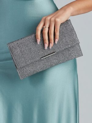 All That Shine Glitter Mesh Clutch