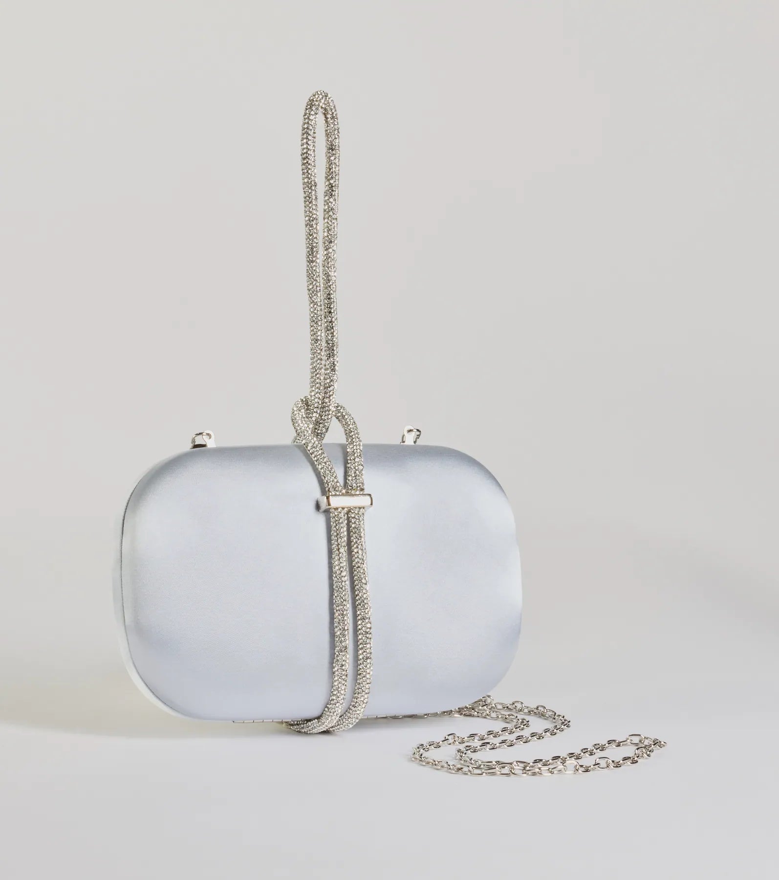Cordially Invited Rhinestone Strap Satin Clutch - Image 3