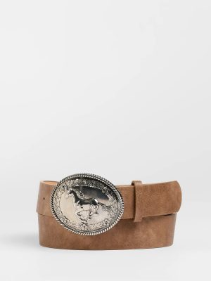 Cowgirl Era Horse Buckle Faux Leather Belt