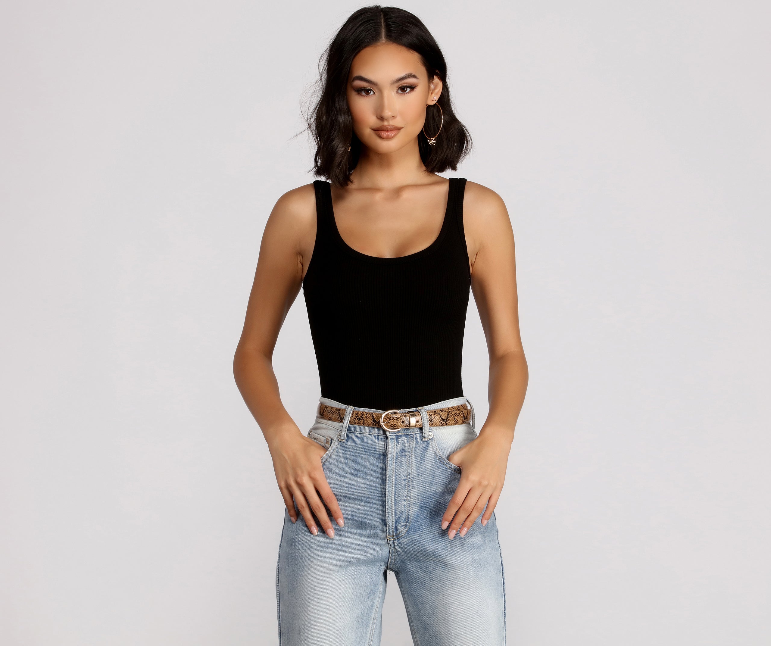 Faux Leather Snake Print Belt - Image 2
