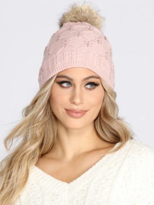 Drops Of Jewelz Knit Pom Beanie