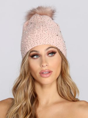 Winter Wonderland Beaded Pom Pom Beanie