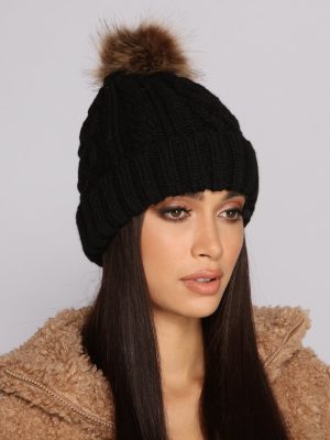 Cozy and Chill Pom Knit Beanie