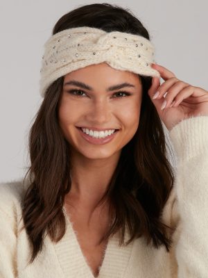 Perfect Shine Rhinestone Cable Knit Headband