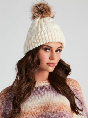 All The Cozy Feels Faux Fur Knit Beanie