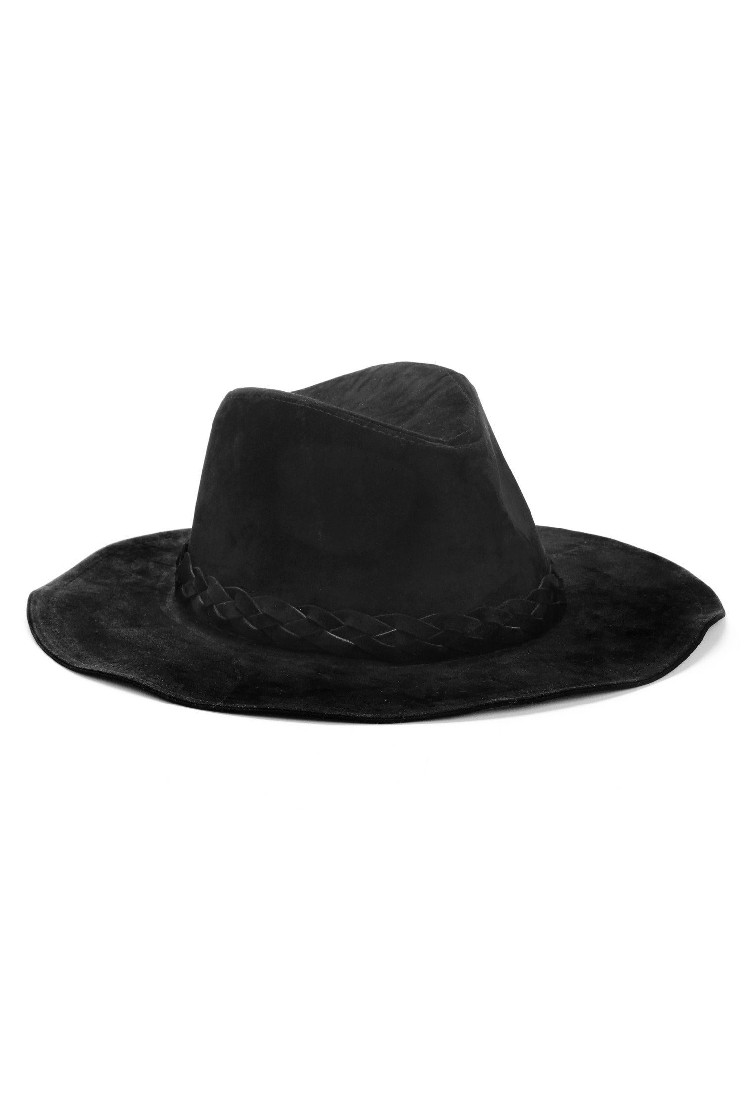 Braided Faux Suede Panama Hat - Image 4