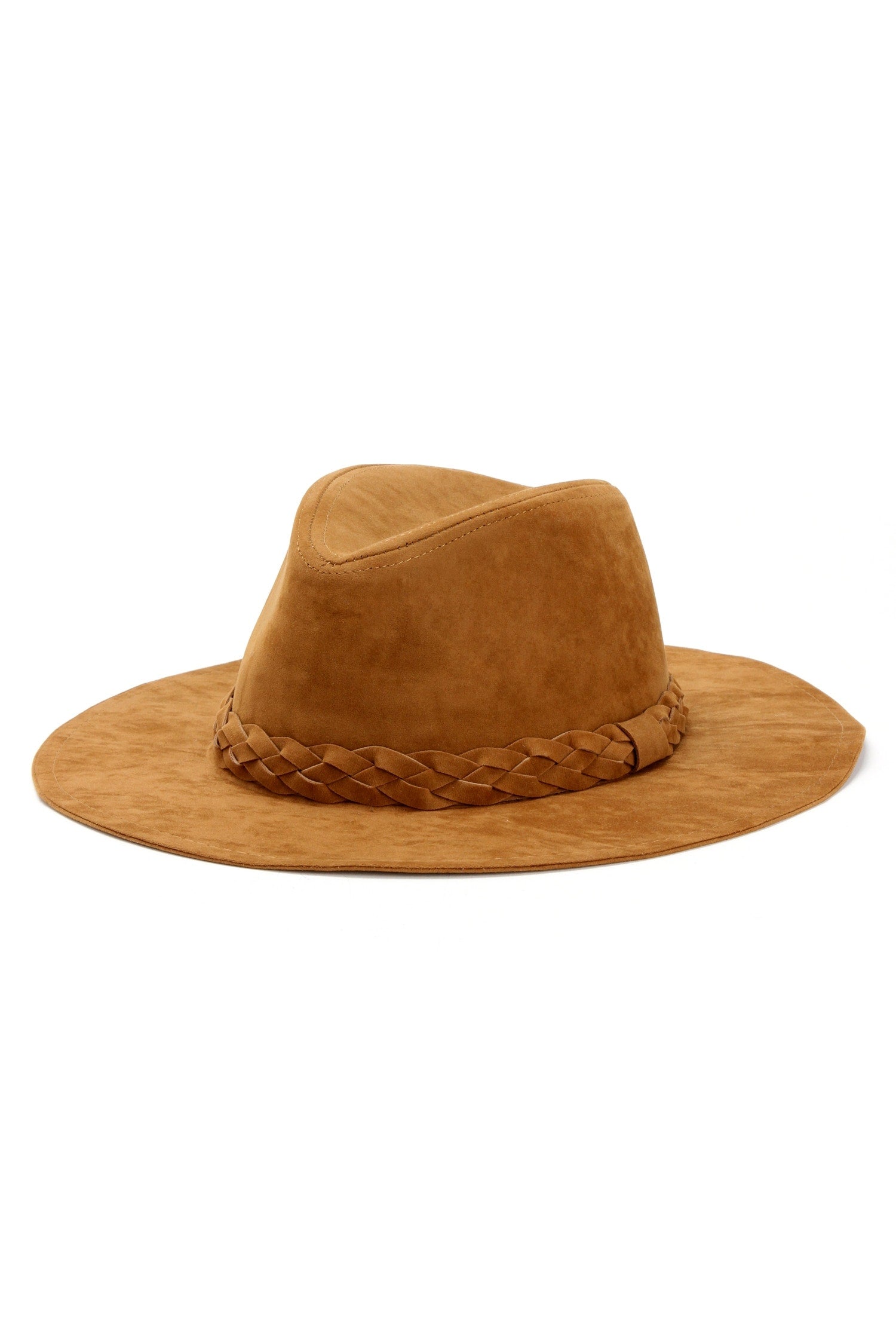 Braided Faux Suede Panama Hat - Image 8