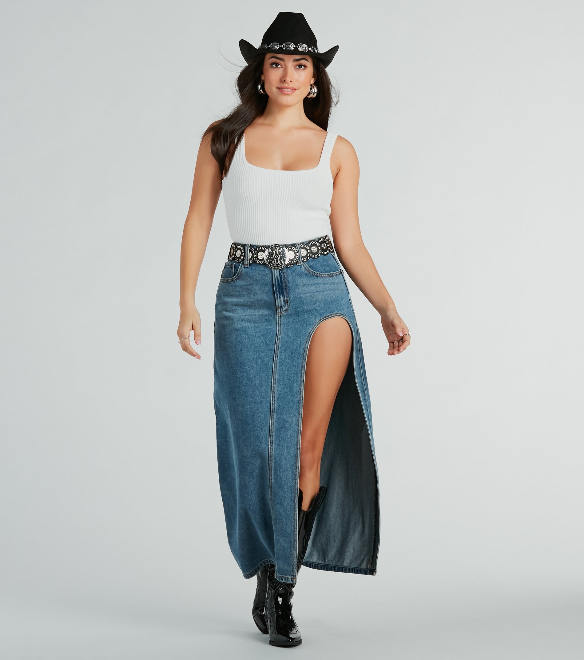 Western Chic Chain Trim Cowboy Hat - Image 2