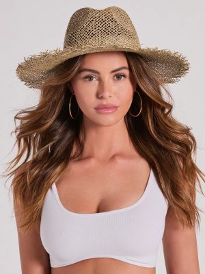 Texas Sun Frayed Straw Panama Hat