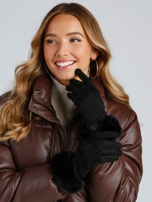 Winter Diva Faux Fur Cuff Gloves