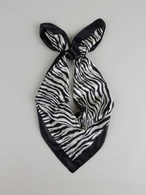 Call Me Extra Zebra Print Satin Scarf