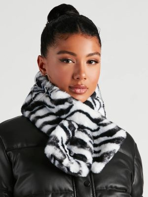 On Safari Faux Fur Zebra Scarf