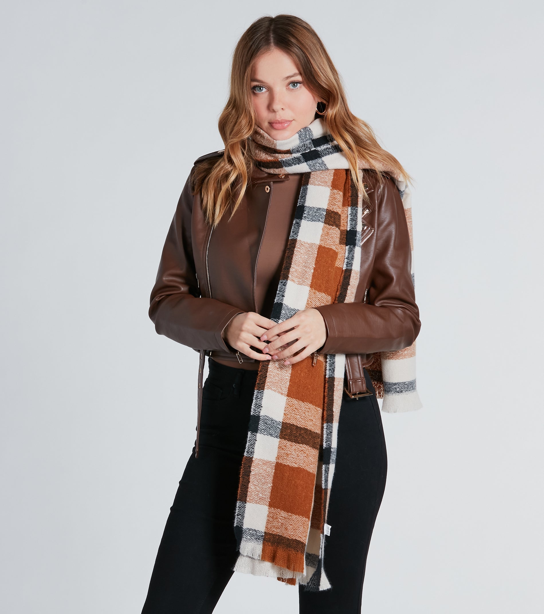 Softest Style Plaid Frayed Scarf - Image 2
