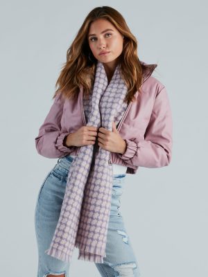 Pop Of Style Checkered Knit Scarf