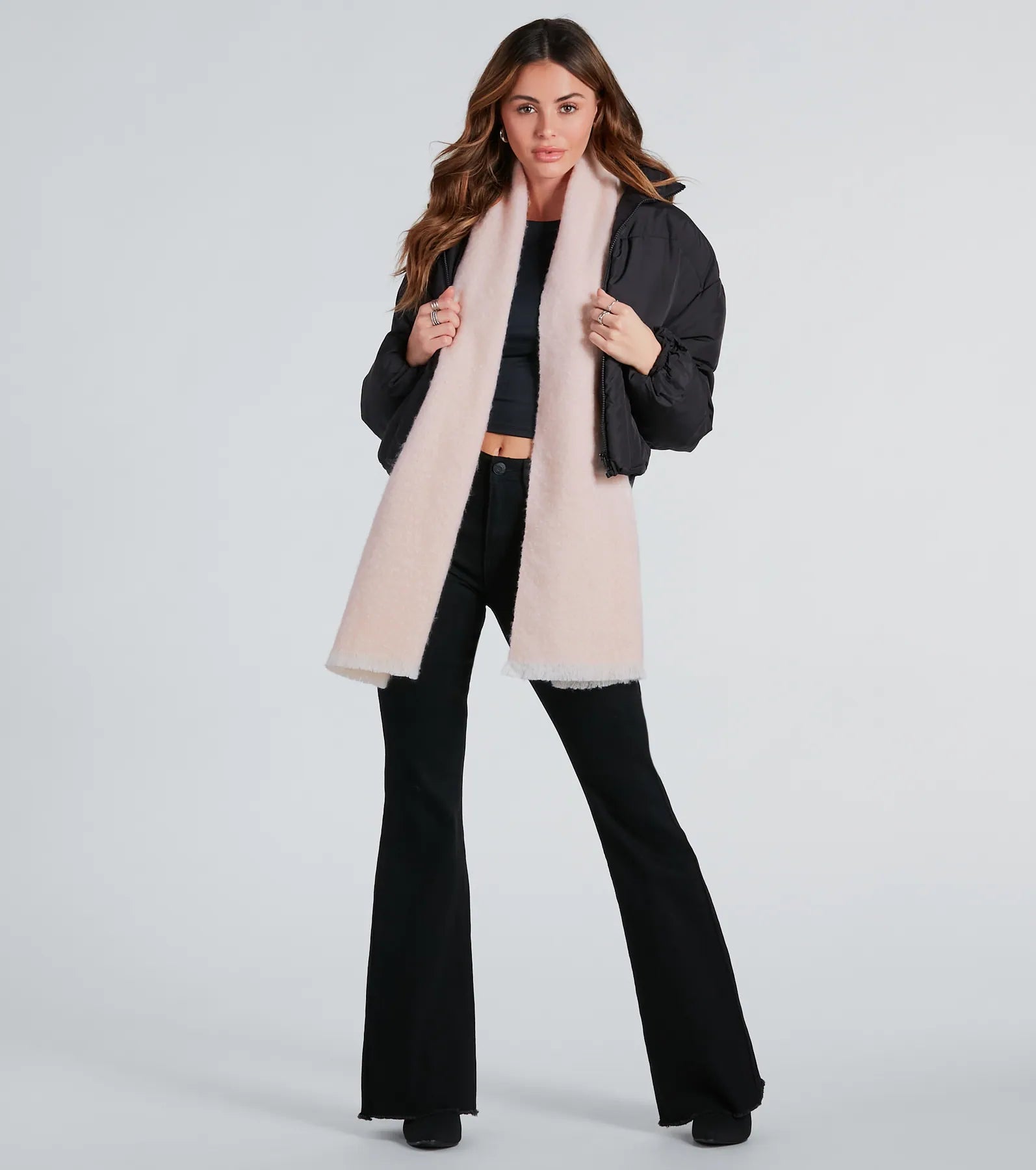 Feeling Chilly Frayed Edge Knit Scarf - Image 4