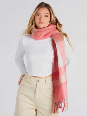 Warm Embrace Plaid Fringe Scarf