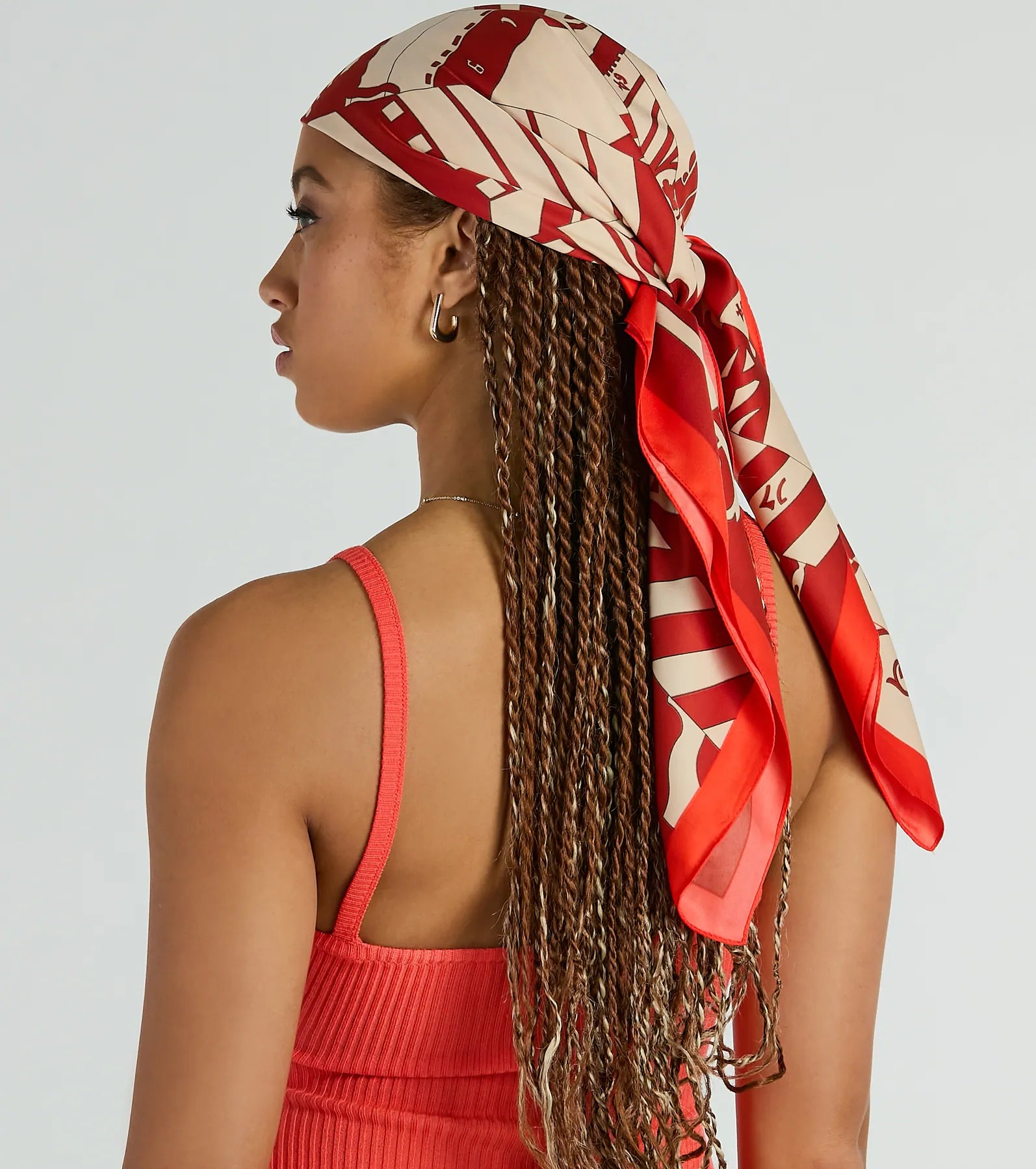Chasing The Sun Banner Woven Satin Scarf - Image 2