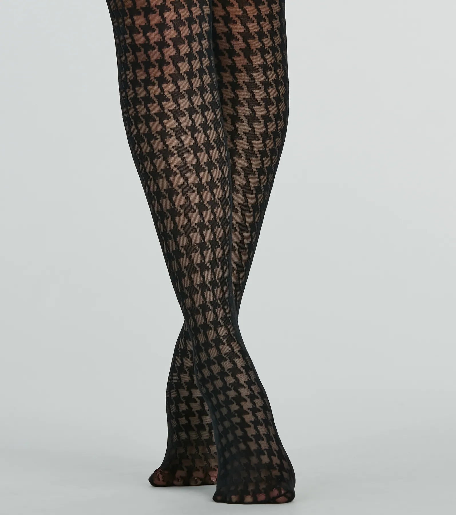 Chic Girl Vibes Sheer Houndstooth Tights - Image 3