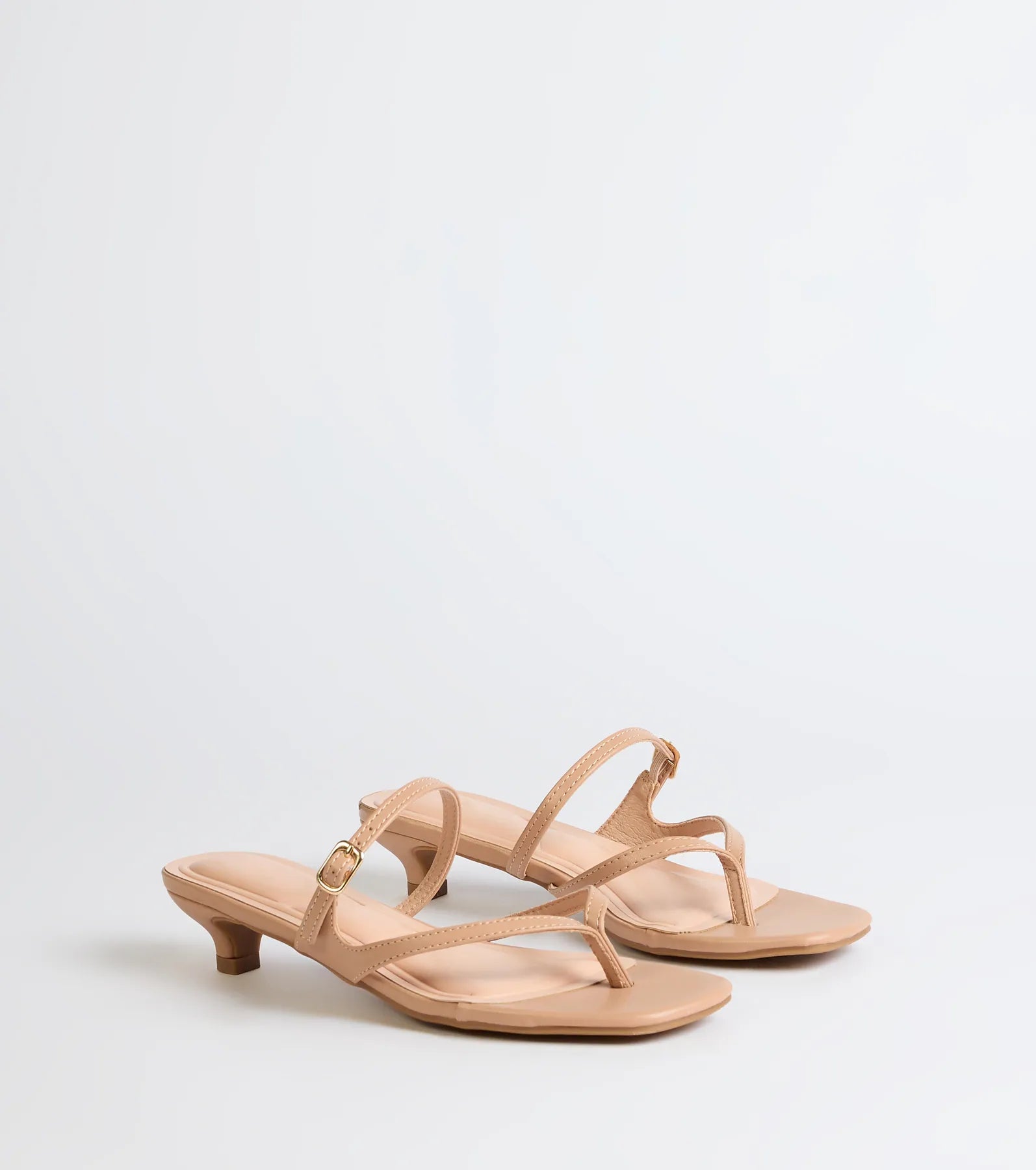 Chic Trend Thong Strap Kitten Heel Mules - Image 13