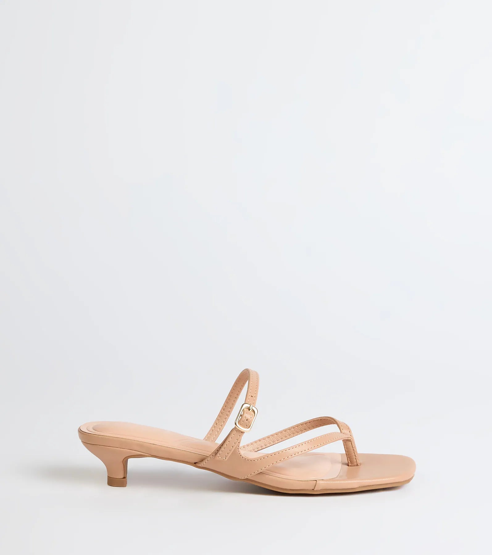 Chic Trend Thong Strap Kitten Heel Mules - Image 14