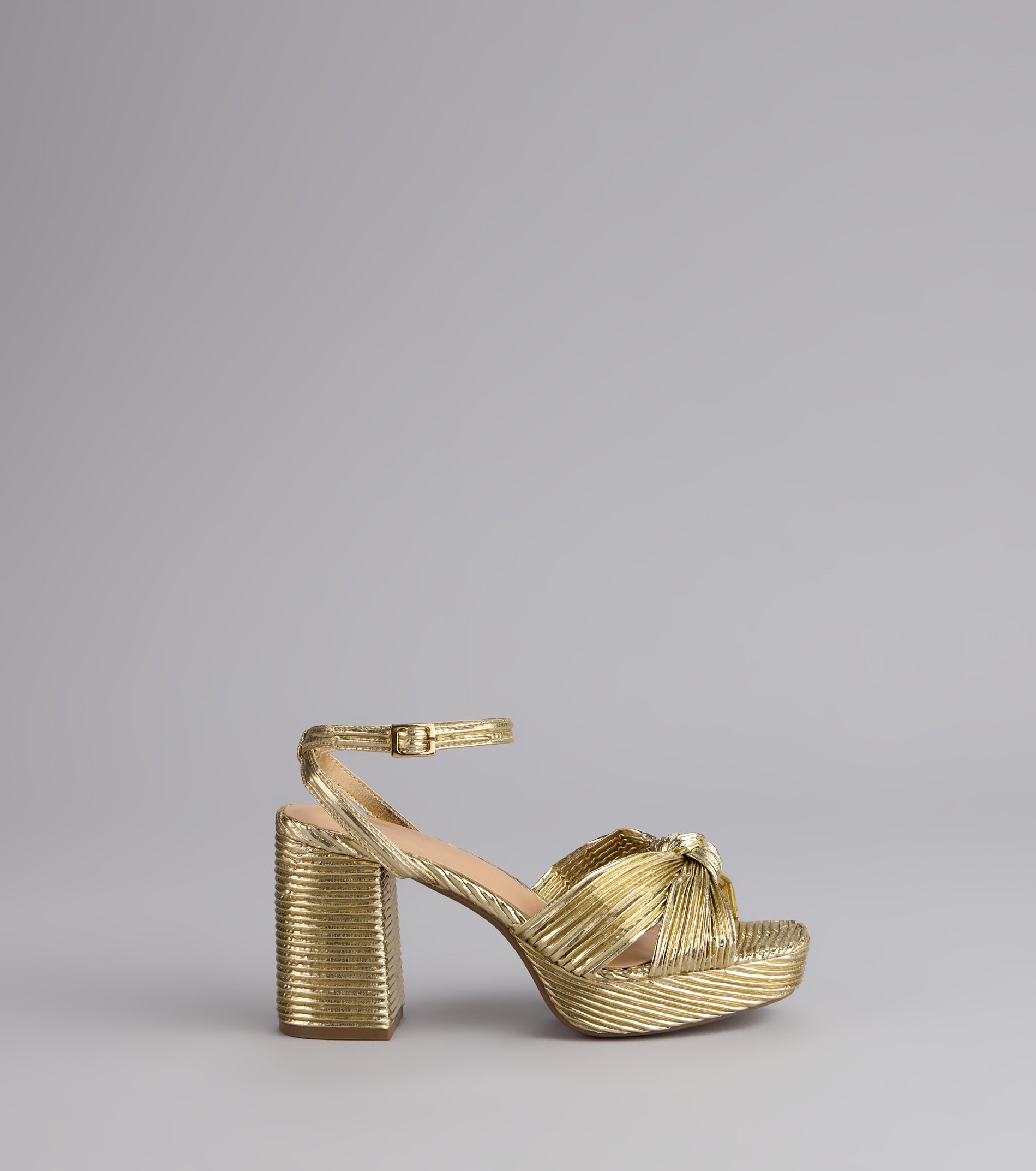 Shimmer Steps Metallic Block Heels - Image 6