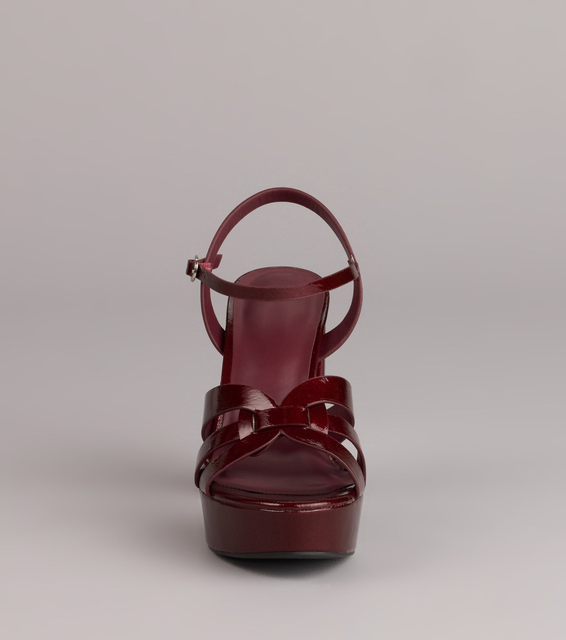 Glossed Up Patent Strappy Platform Heels - Image 3