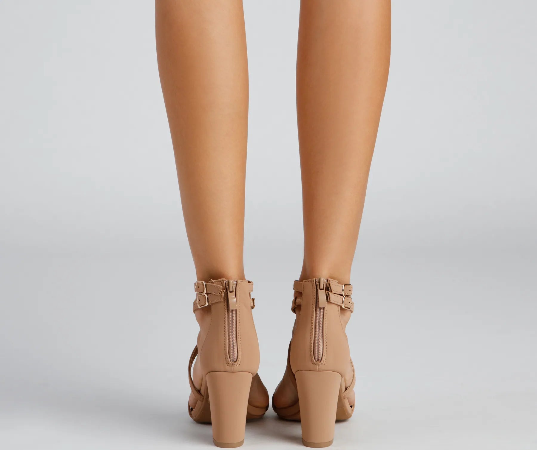 Classy Steps Nubuck Criss-Cross Heels - Image 8