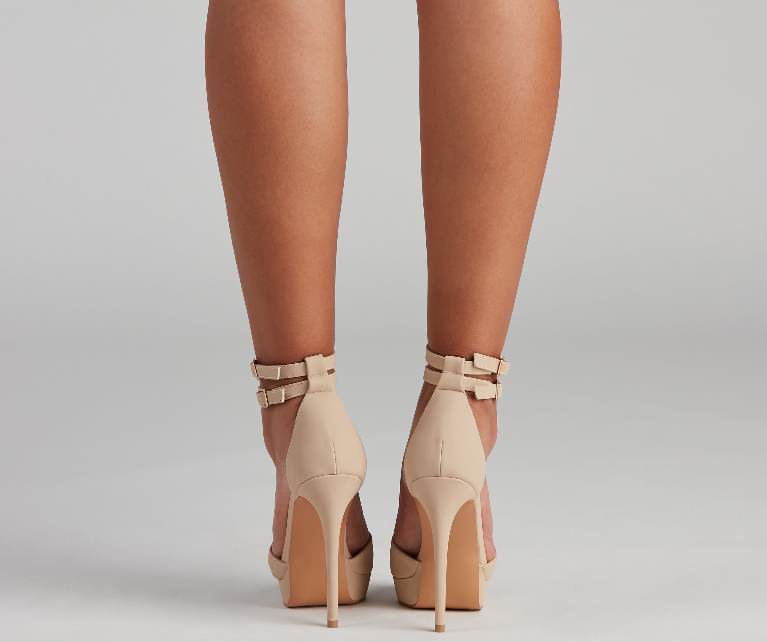 Lady's Night Nubuck Buckle Stiletto Heels - Image 8