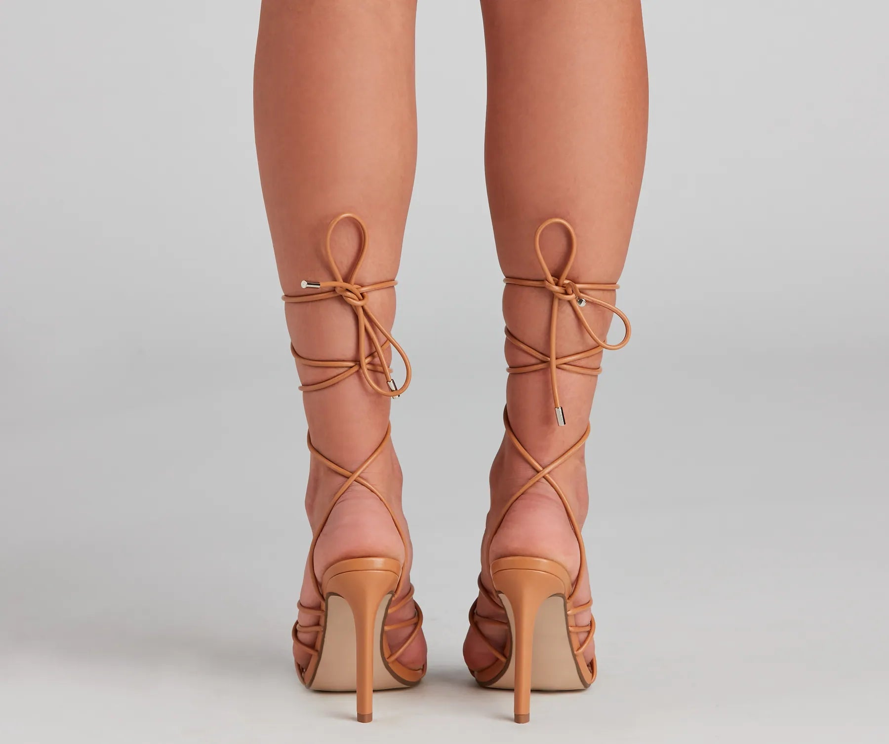 Attitude PU Lace-Up Stiletto Heels - Image 2