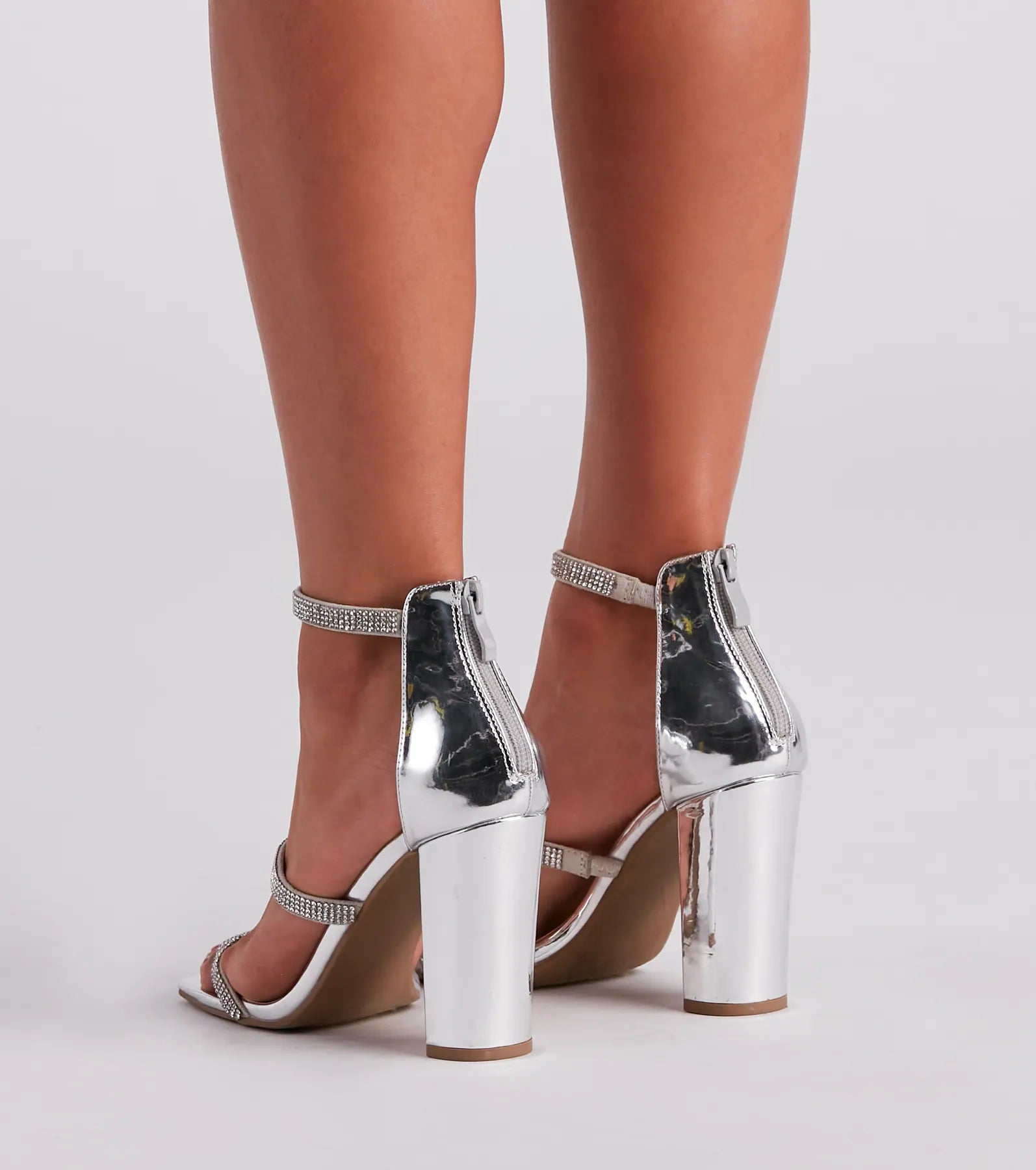Dazzling In Rhinestone Block Heels - Image 8