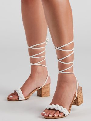 Vineyard Chic Cork Lace-Up Heels