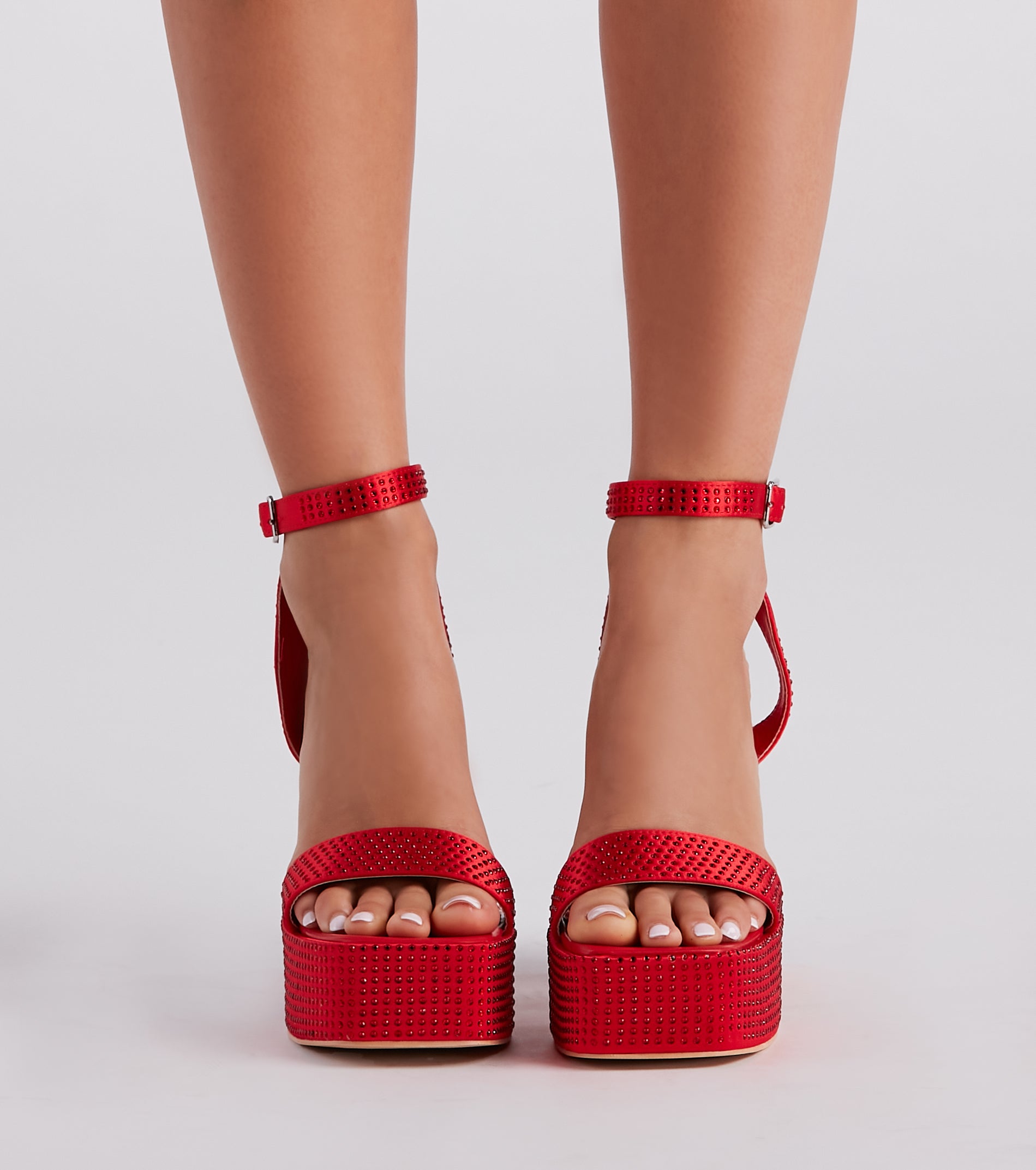 Glam Icon Rhinestone Platform Heels - Image 4