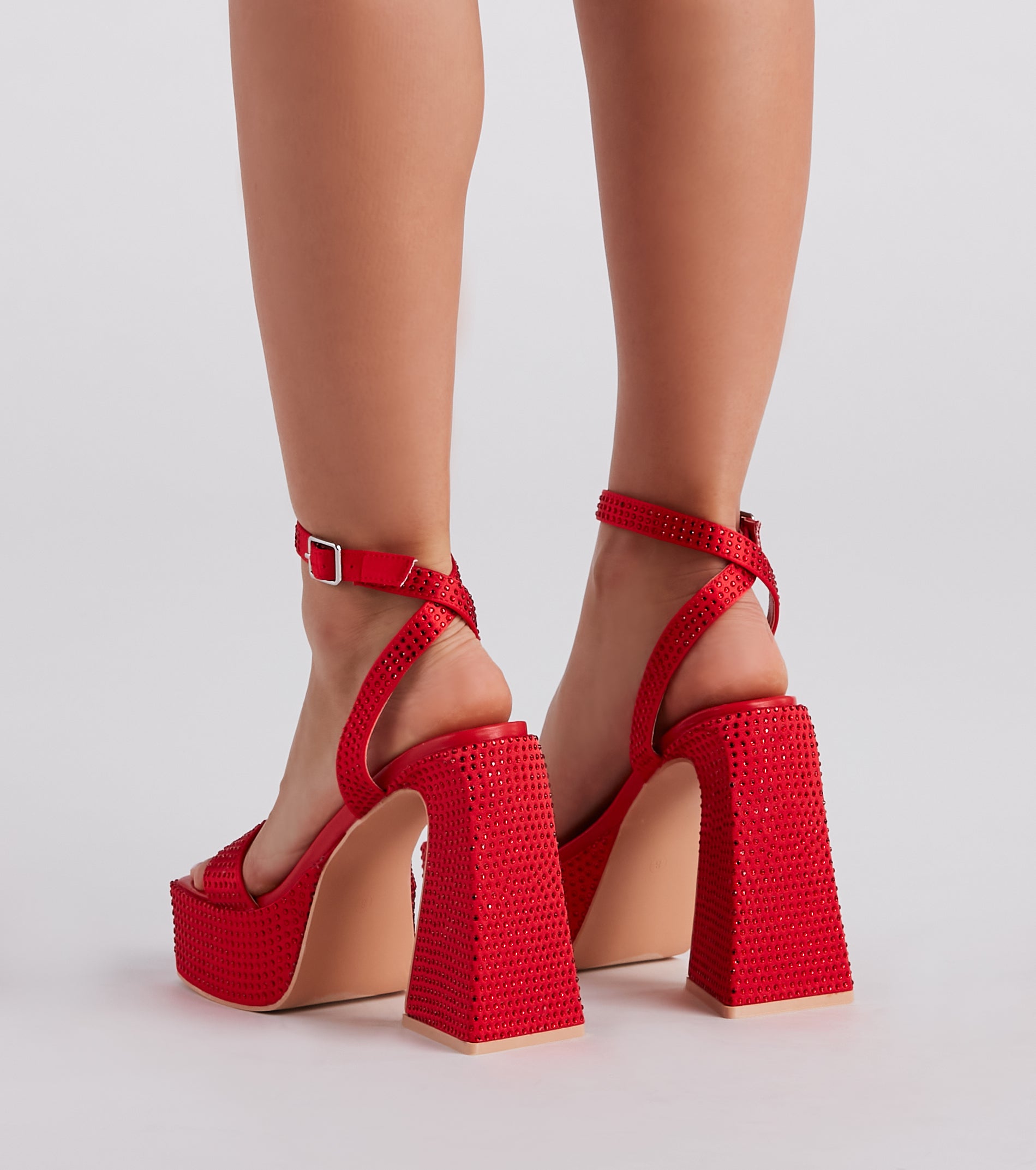 Glam Icon Rhinestone Platform Heels - Image 3