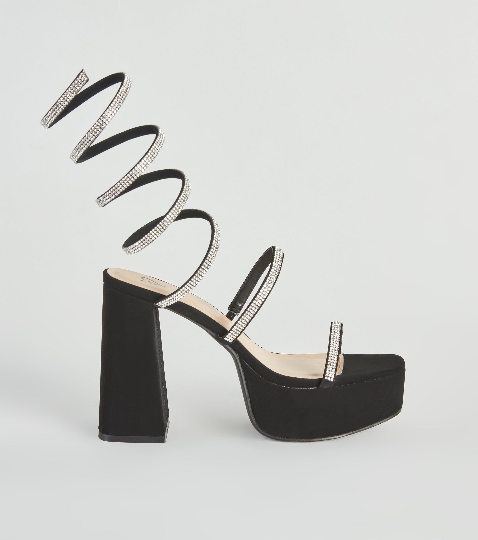 Next Level Glam Nubuck Rhinestone Heels - Image 2