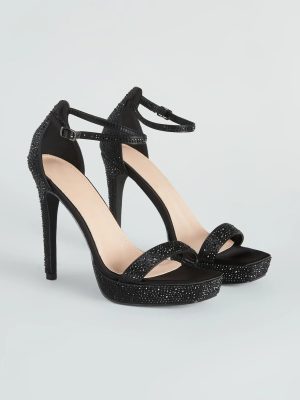 Sparkle At Midnight Rhinestone Platform Heels