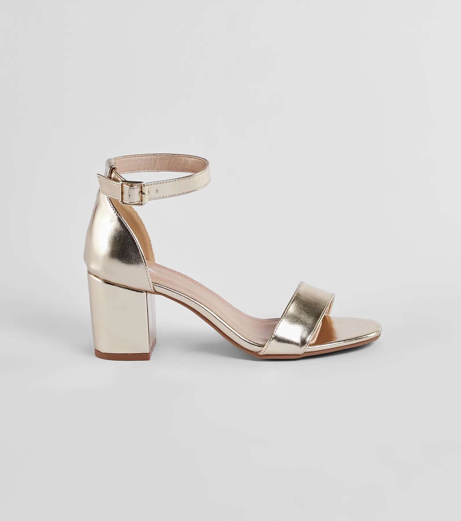 Shine Factor Metallic Low-Block Heels - Image 2