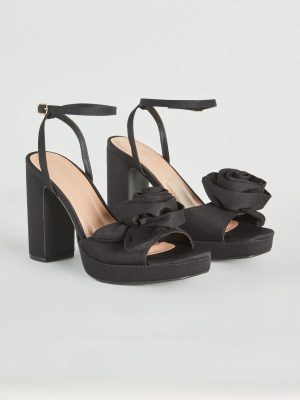 Take A Strut Rose Platform Block Heels