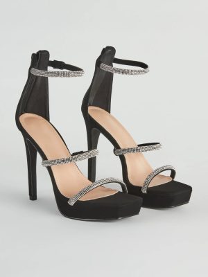 Sleek And Glam Rhinestone Platform Stiletto Heels