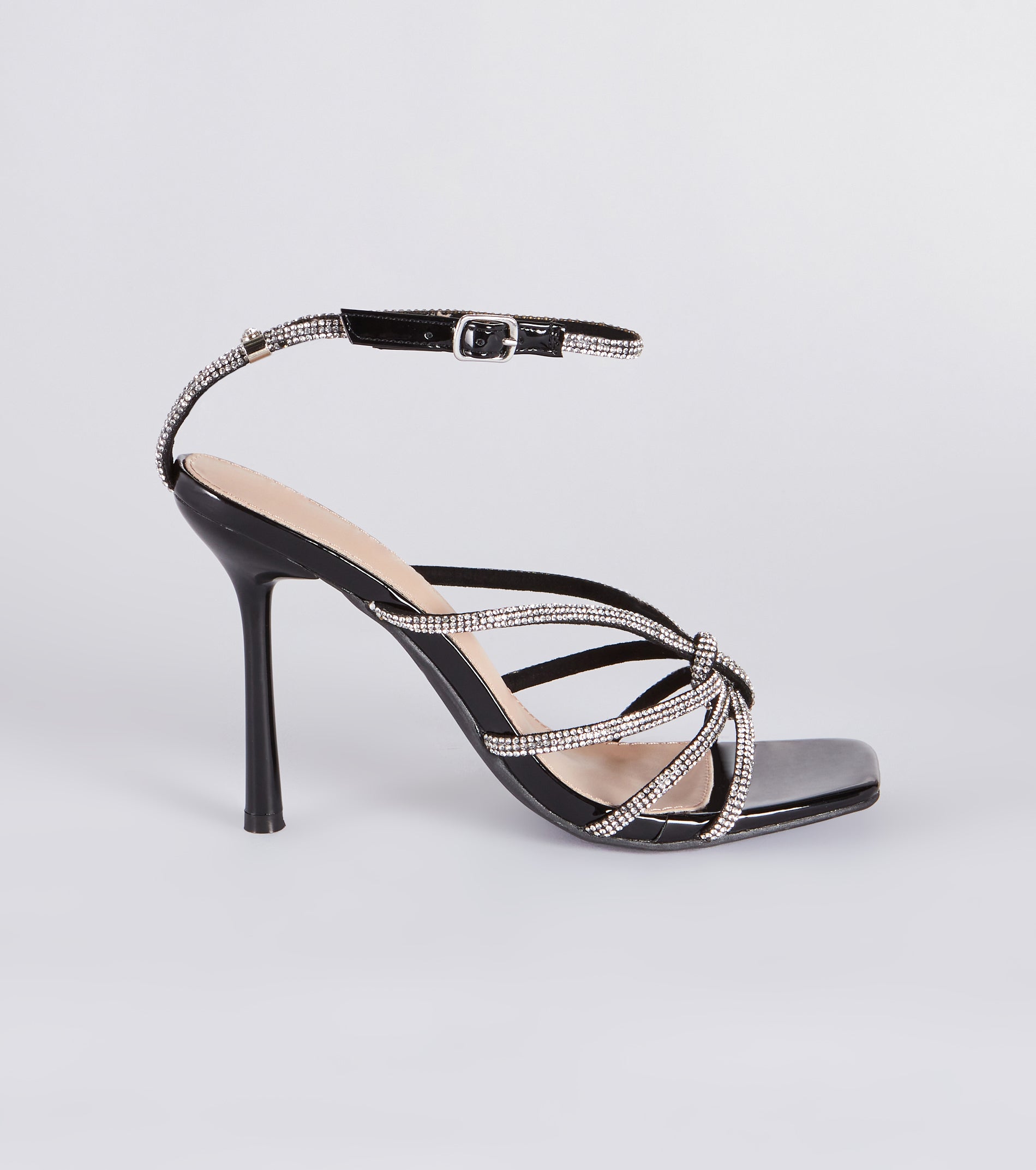 Chic Encounter Rhinestone Strappy Stiletto Heels - Image 2